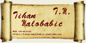 Tihan Malobabić vizit kartica